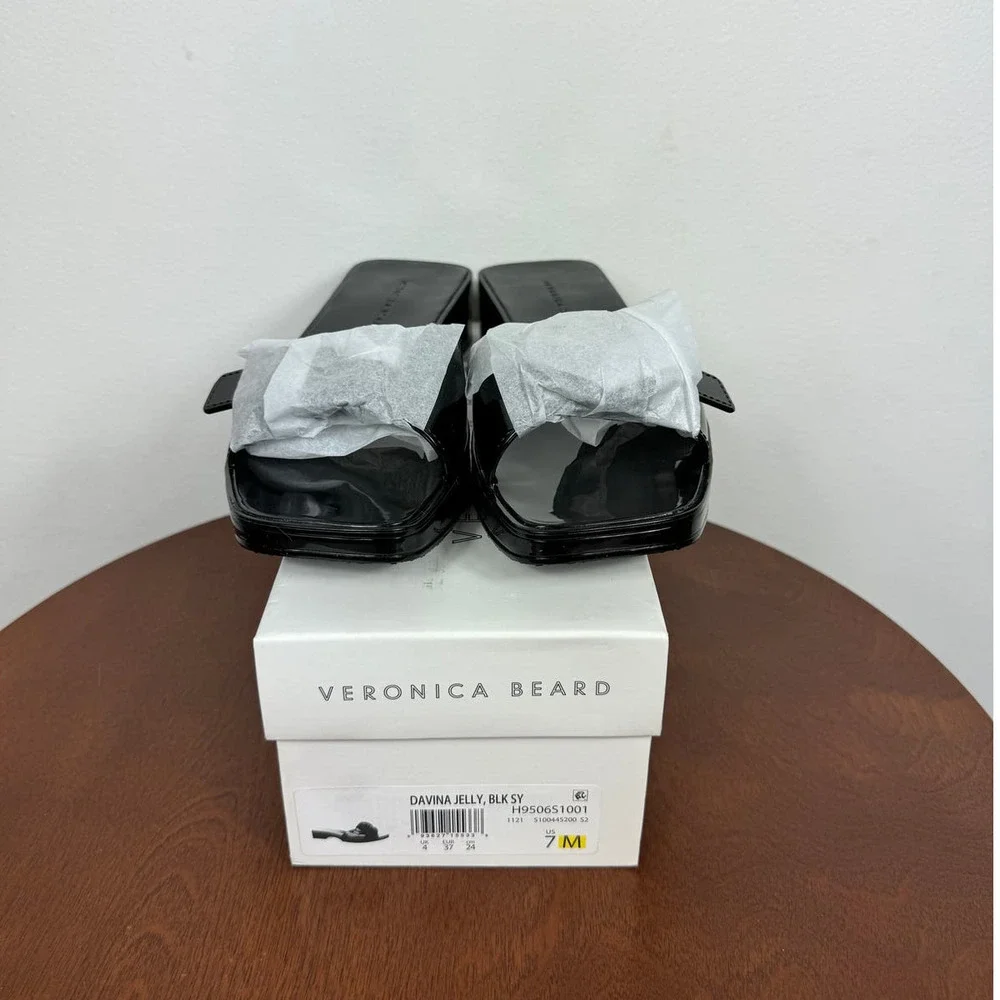 Veronica Beard Davina Jelly Slides in Black Size 7 - Picture 4 of 9